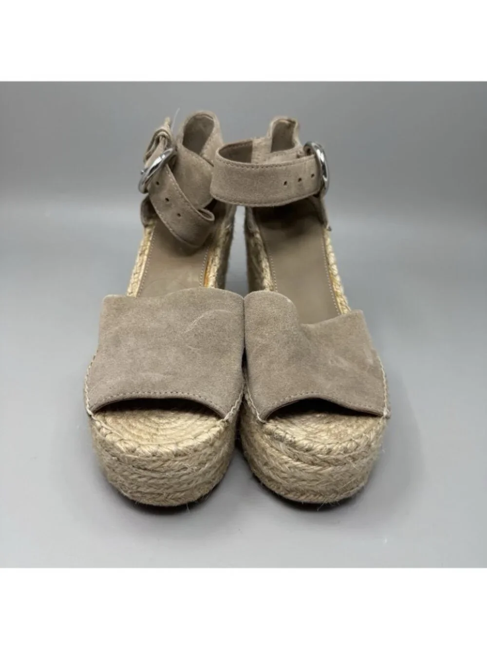 Marc Fisher Womens Lalida Espadrille Wedge Sandals Tan Suede  Size 8.5